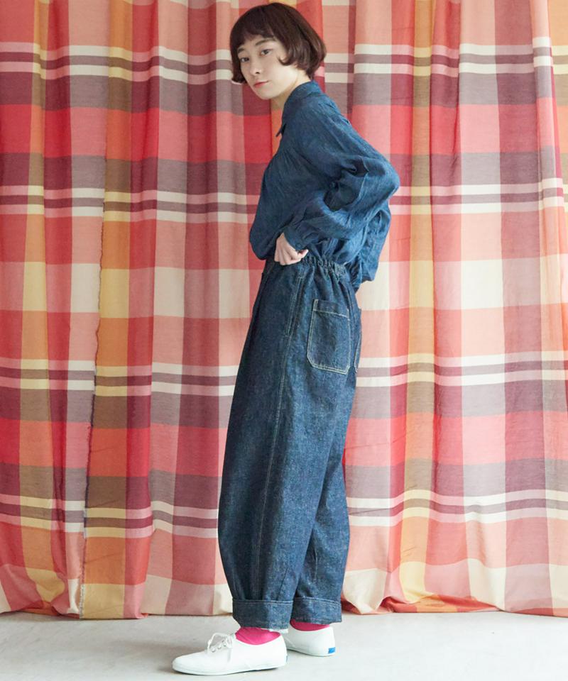 リサイクルコットン　デニム　だぼパンツ（Lene non finito）