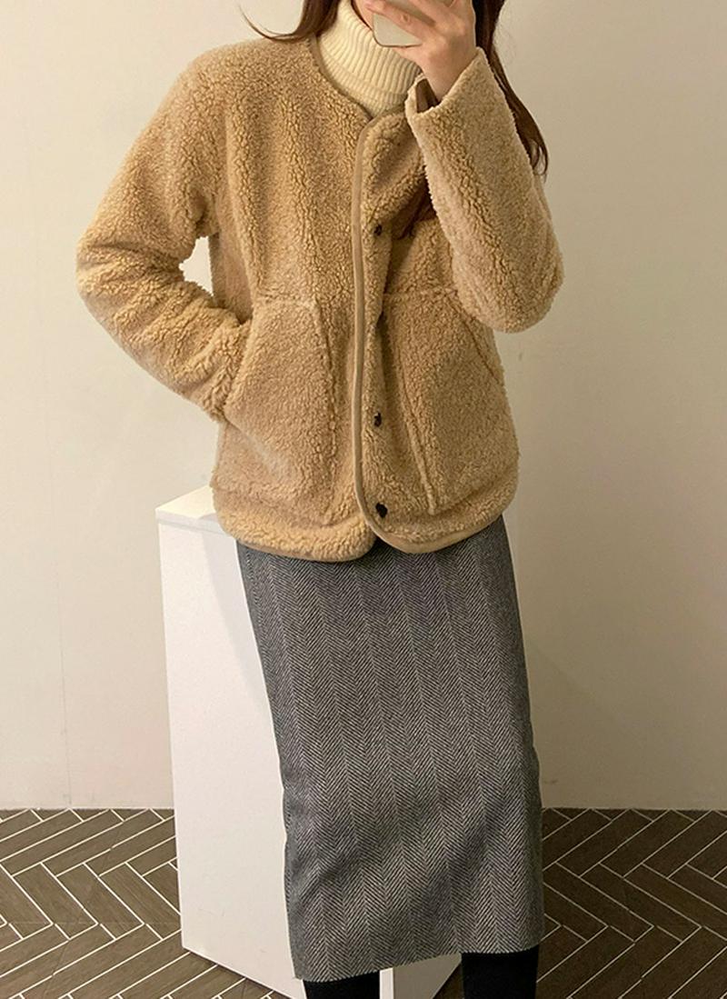 スエード風裏地ボアジャケット