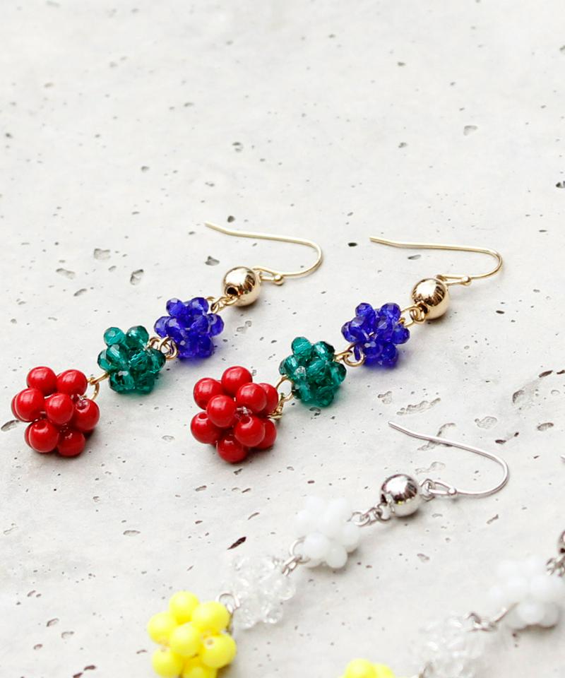 ○カラフルビーズちょうちんピアス