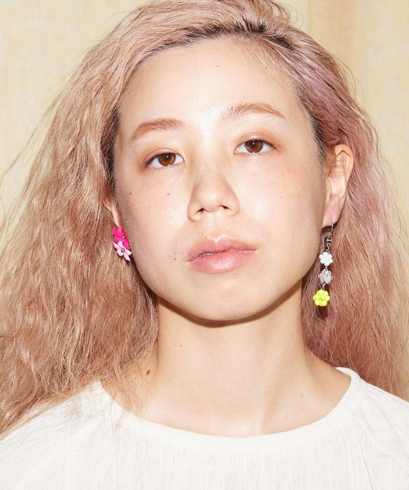○カラフルビーズちょうちんピアス