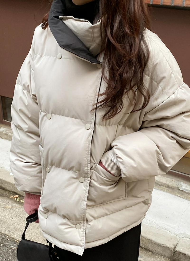 ダブルボタンリバーシブルダウンジャケット