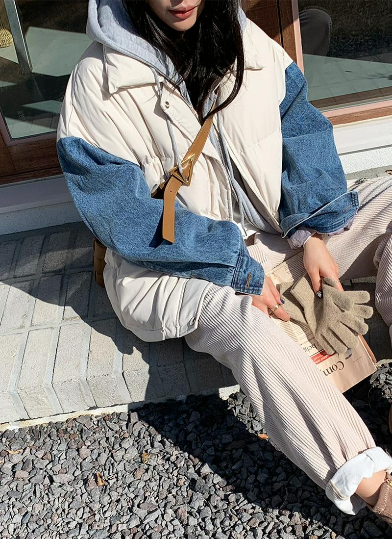 デニムスリーブ中綿ジャケット