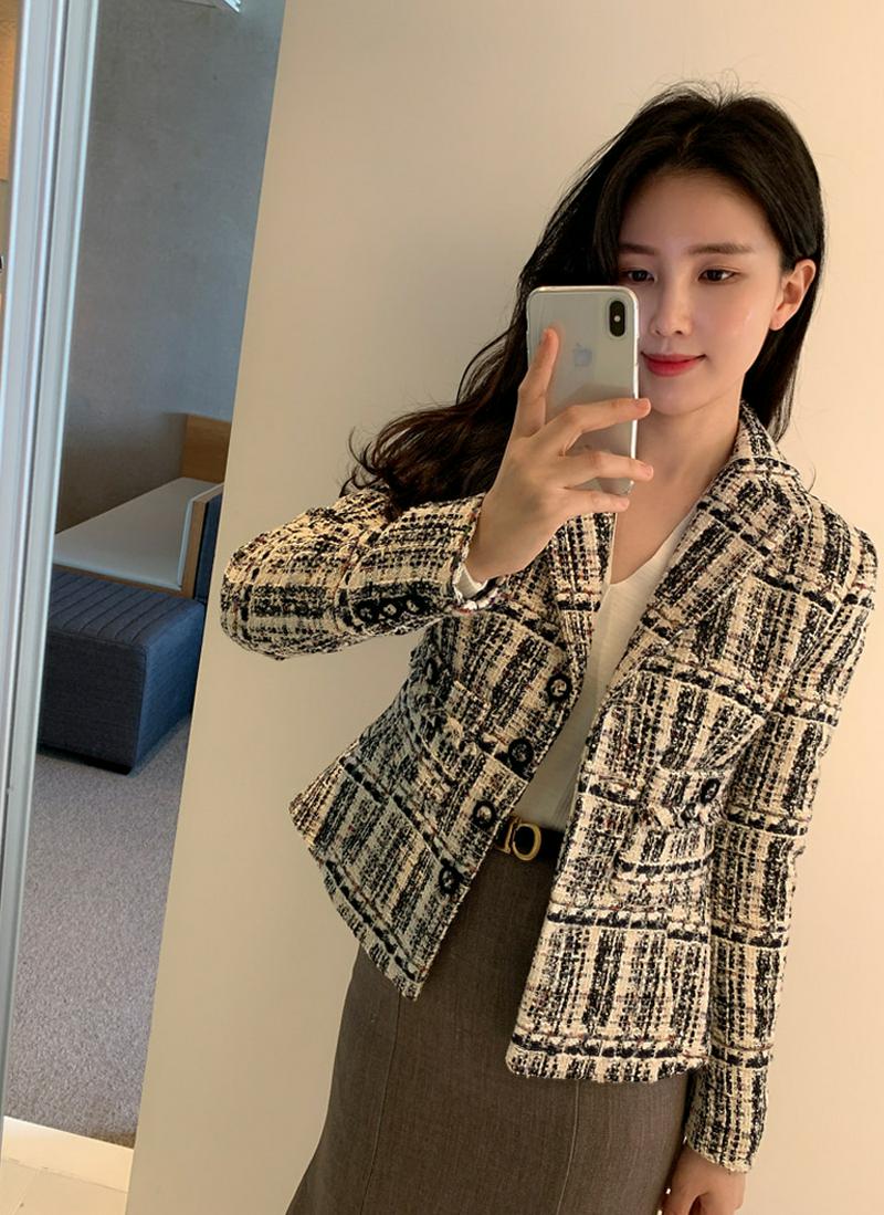 ツイードシングルボタンジャケット