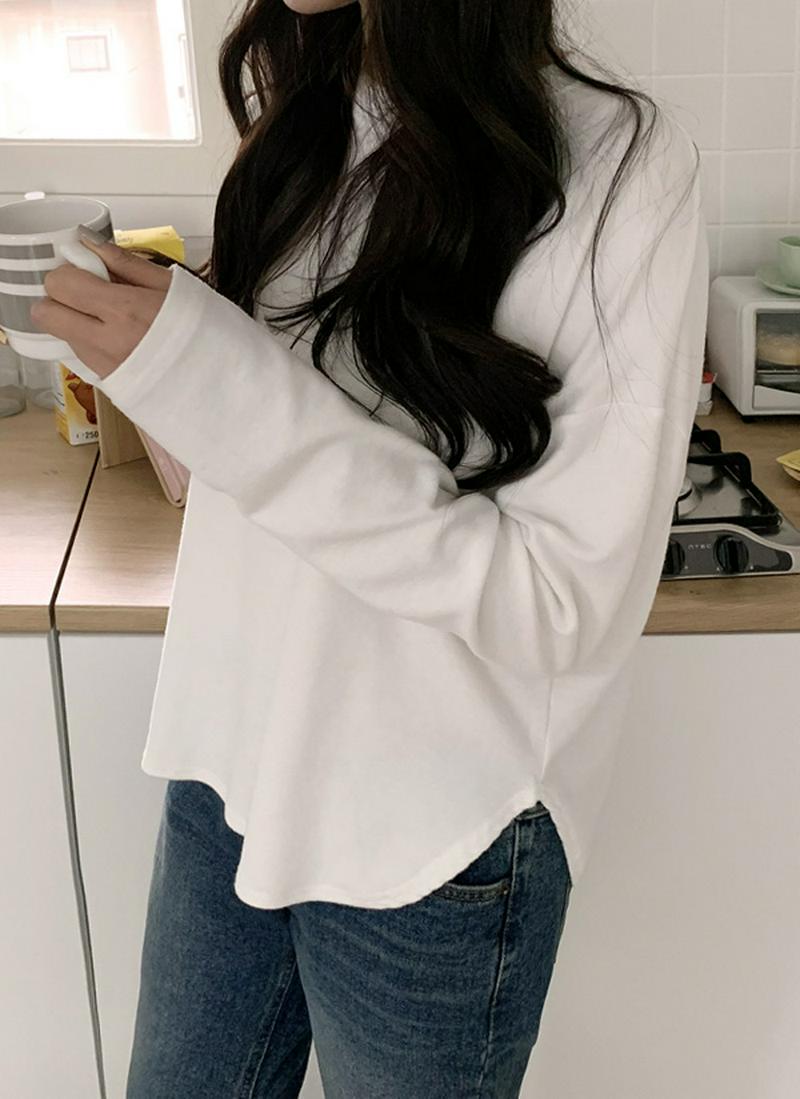 ラウンドヘム起毛Tシャツ