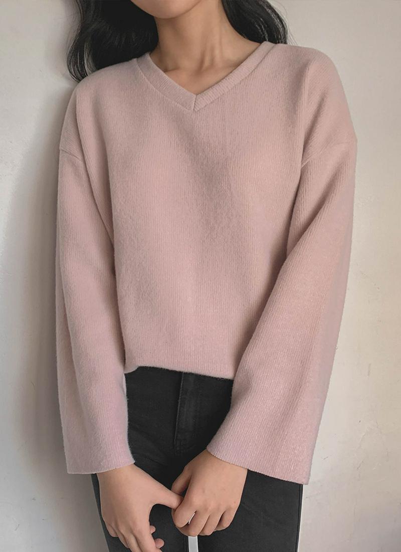 VネックソフトタッチTシャツ