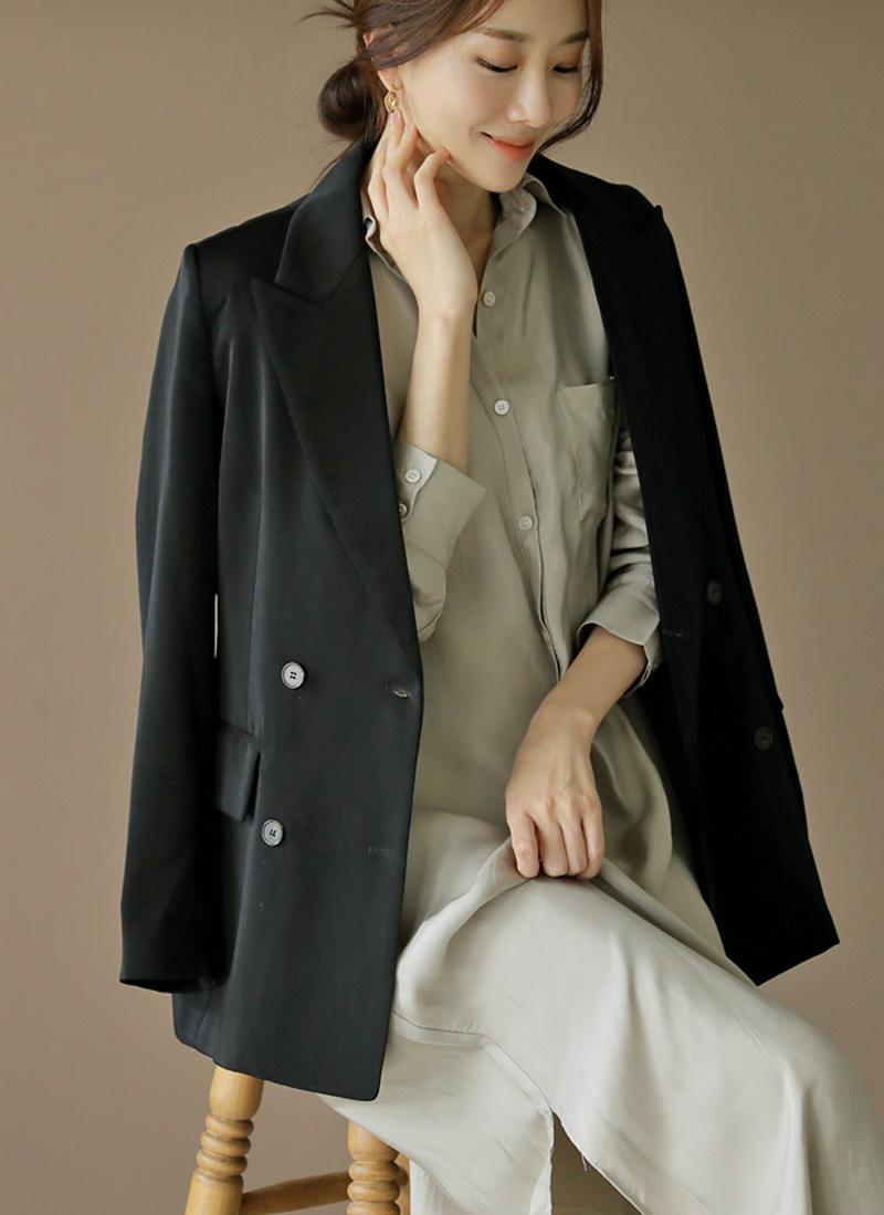 ダブルボタンジャケット(ブラック)