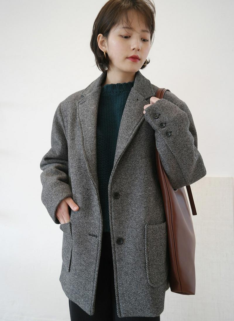 ボアライニングウール混ジャケット