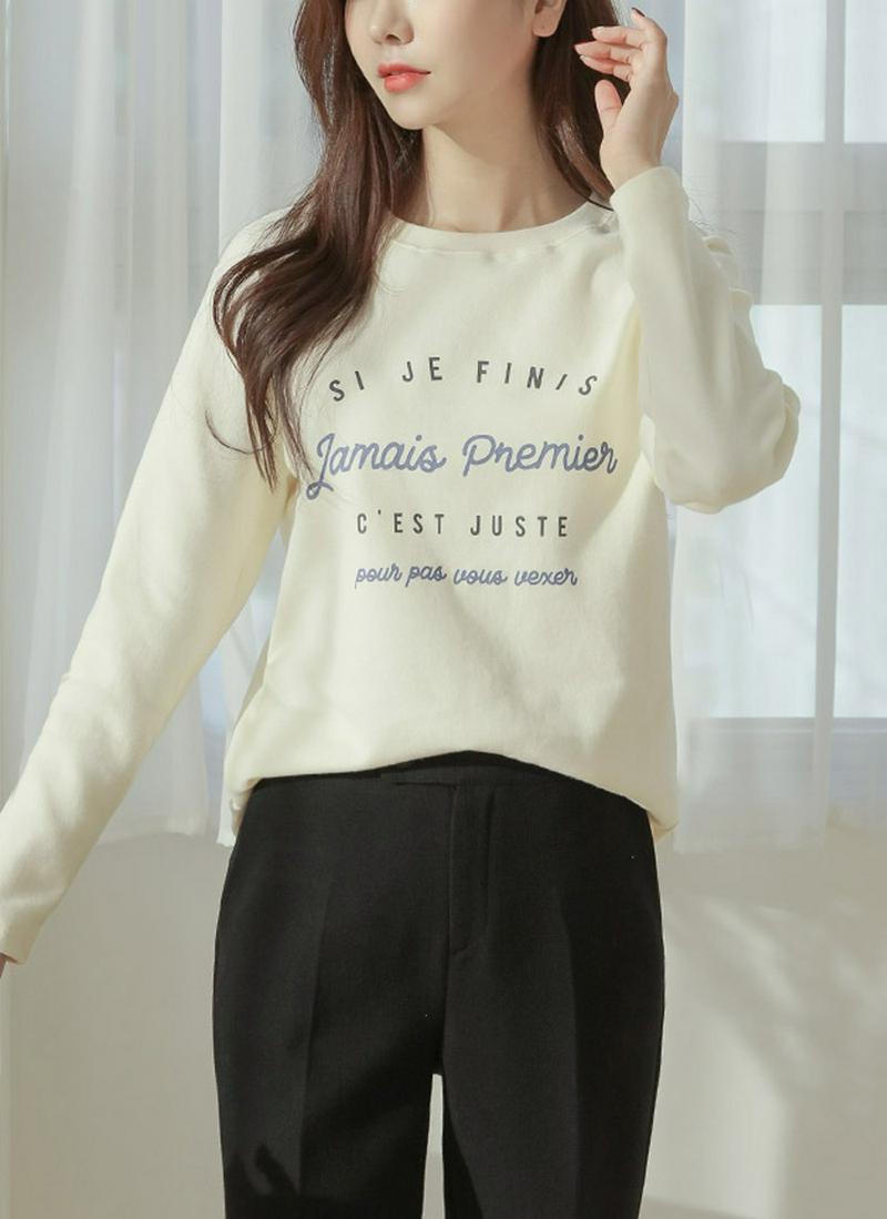 ソフトレタリング起毛Tシャツ