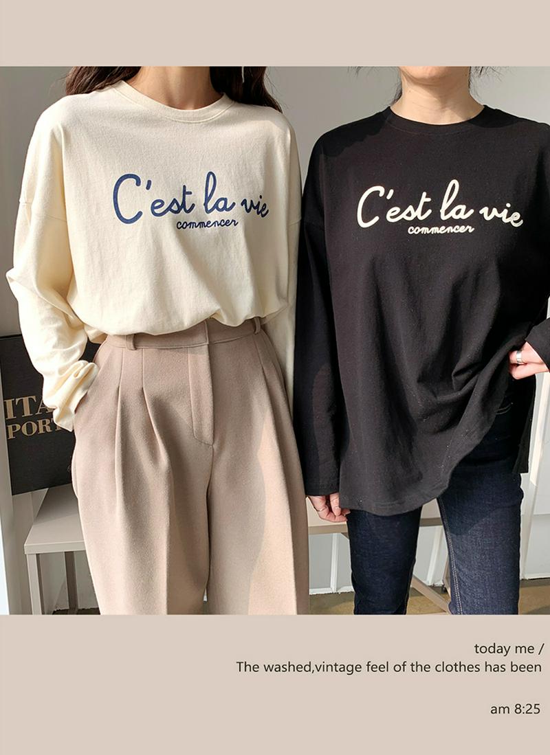 レタリングスリットTシャツ・全4色