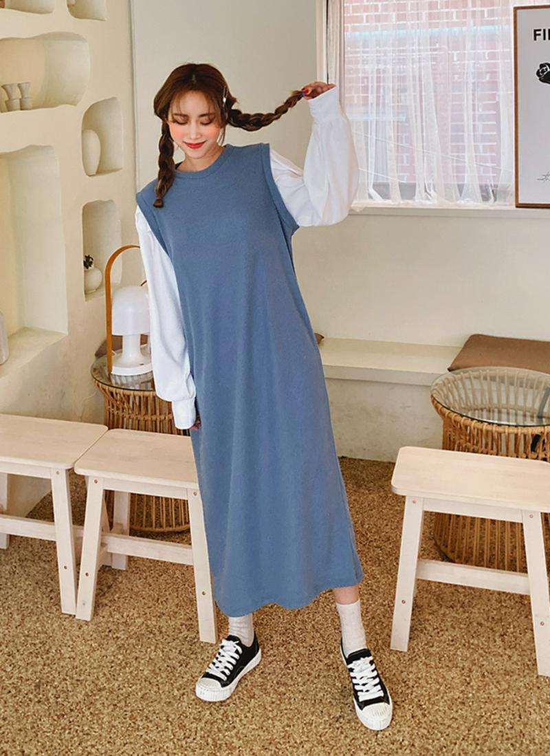 切替ロングワンピース