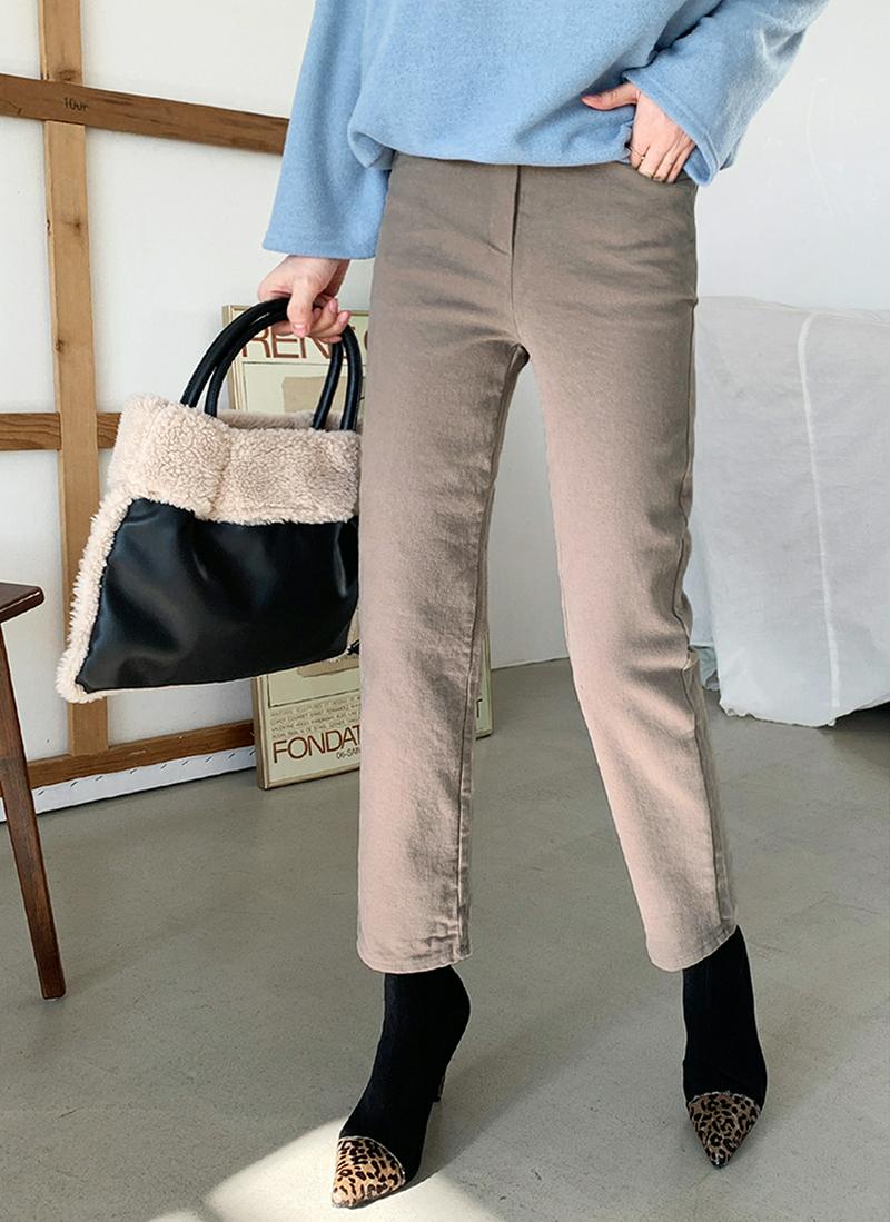 裏起毛クロップドパンツ・全3色