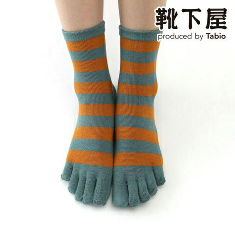 【あす楽】【Tabio】 五本指ボーダーソックス / 靴下屋 靴下 タビオ くつ下 レディース 五本指ソックス 五本指靴下 5本指ソックス 5本指靴下 日本製 2206sl