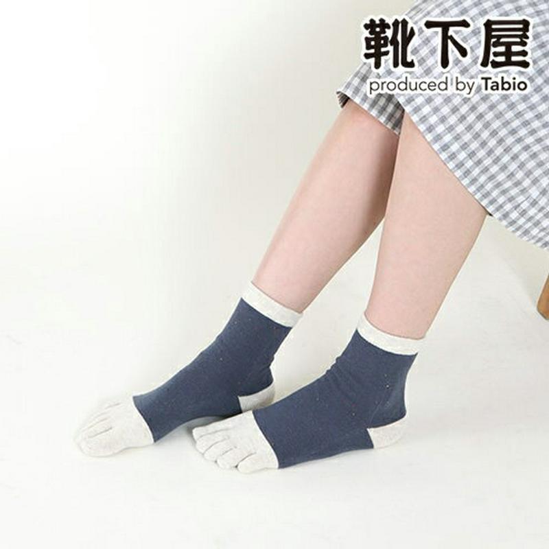 【あす楽】【Tabio】 カラーネップ切替五本指ショートソックス / 靴下屋 靴下 タビオ くつ下 レディース 五本指ソックス 五本指靴下 5本指ソックス 5本指靴下 日本製 2206ka