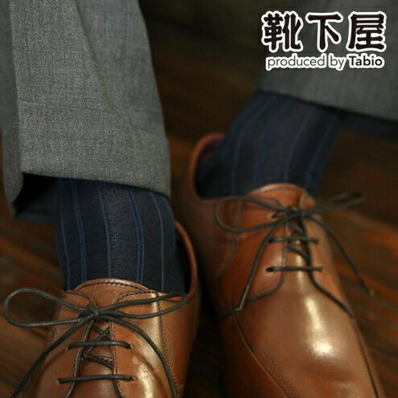 【全品送料無料～6/26 09:59迄】【あす楽】【公式 Tabio MEN】 メンズ チョークストライプ ビジネス ロングホーズ / 靴下屋 靴下 タビオメン タビオ Tabio くつ下 メンズ ビジネス ビジネスソックス ソックス ハイソックス 黒 日本製