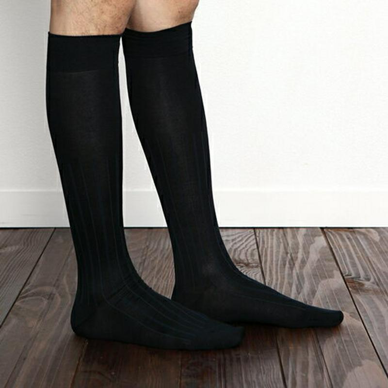 【全品送料無料～6/26 09:59迄】【あす楽】【公式 Tabio MEN】 メンズ チョークストライプ ビジネス ロングホーズ / 靴下屋 靴下 タビオメン タビオ Tabio くつ下 メンズ ビジネス ビジネスソックス ソックス ハイソックス 黒 日本製