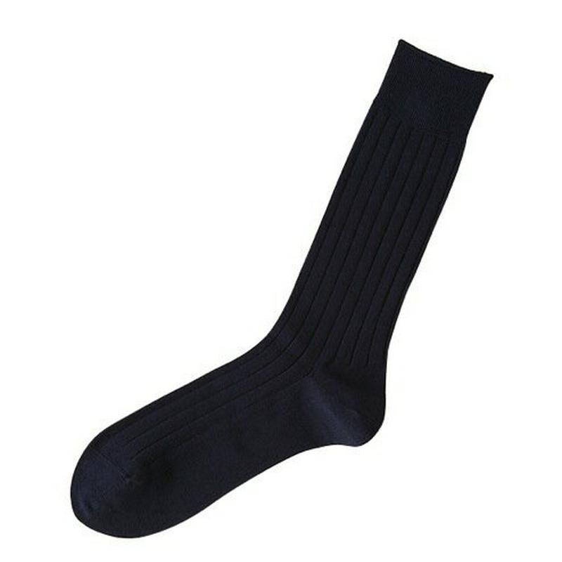 【あす楽】【Tabio MEN】 メンズ9×2つやリブビジネスソックス コン 紺 ネイビー / 靴下屋 靴下 タビオ Tabio