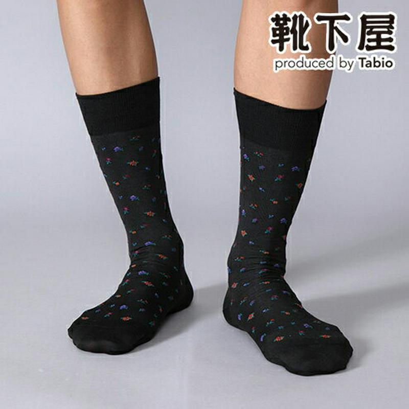 【あす楽】【Tabio MEN】 メンズフラワー柄ソックス / 靴下屋 靴下 タビオ くつ下 メンズ 日本製