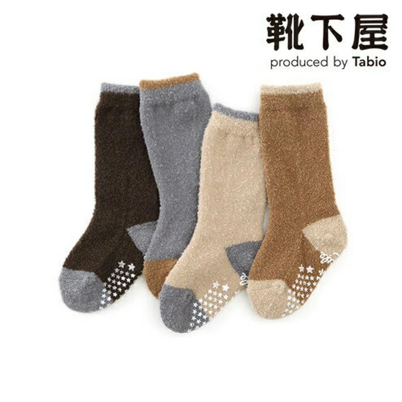 【あす楽】【靴下屋】 ベビー ホイップ切り替えふわふわHS 9〜12cm / 靴下 タビオ Tabio くつ下 ハイソックス ベビー 子供 子供用靴下 出産祝い 日本製
