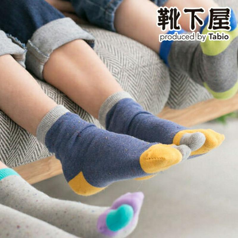 【全品送料無料★～12/26 09:59迄】【あす楽】【公式 靴下屋】 キッズネップカラフル足袋ソックス16～18cm / 靴下 タビオ Tabio くつ下 足袋 タビ たび 足袋靴下 キッズ 子供 子供用靴下 男の子 女の子 日本製