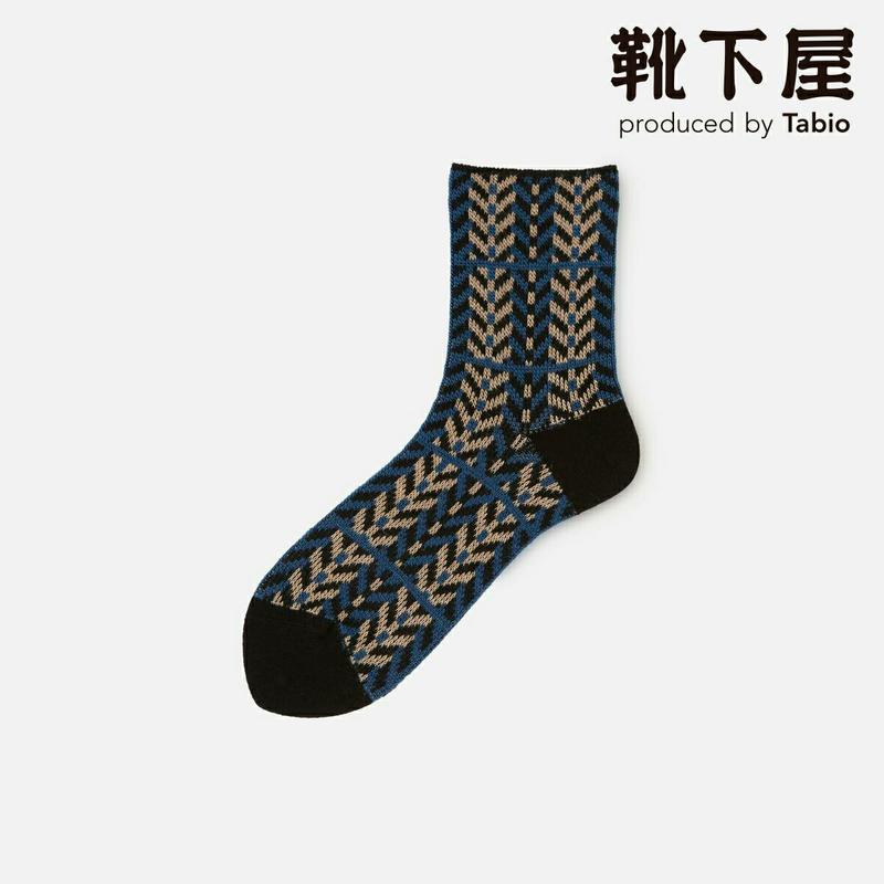 【あす楽】【Tabio】 ウール ヘリンボーンチェック ショートソックス / 靴下屋 靴下 タビオ くつ下 ショート レディース