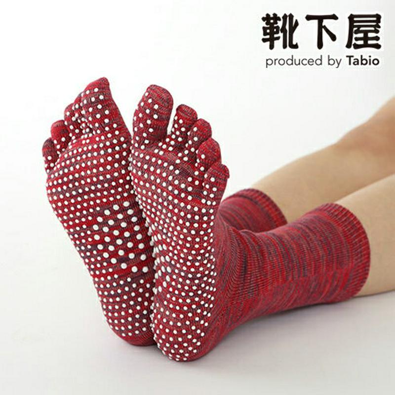 【あす楽】【TABIO LEG LABO】 綿5本指ツボ押しソックス22〜24cm / 靴下屋 靴下 タビオ くつ下 レディース 日本製