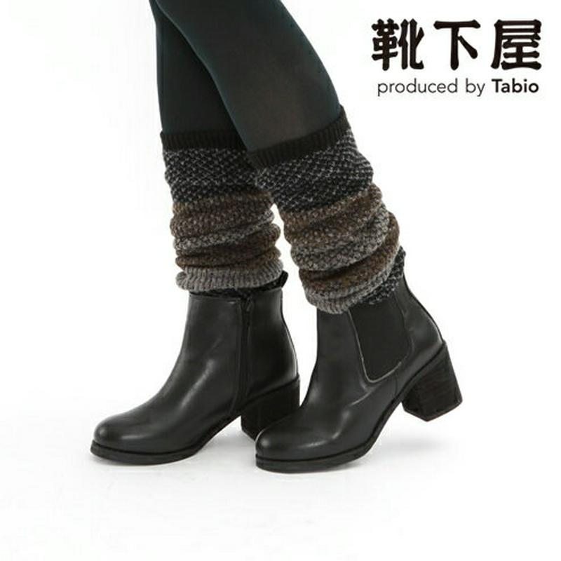 【あす楽】【Tabio】 1×1切替柄レッグウォーマー / 靴下屋 靴下 タビオ くつ下 レッグウォーマー レディース 日本製