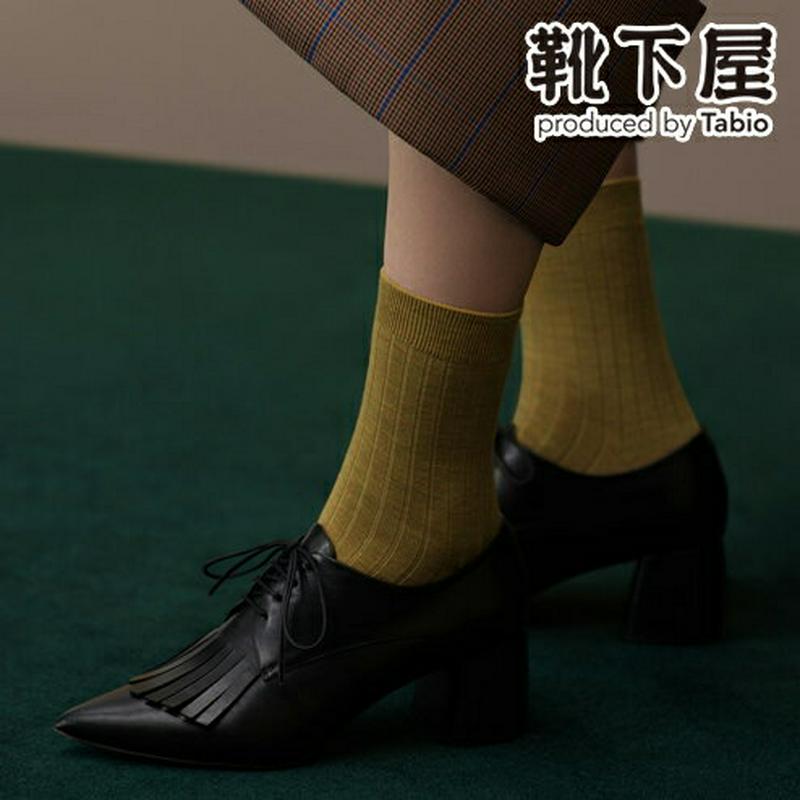 【あす楽】【Tabio】 梳毛8×2リブショートソックス / 靴下屋 靴下 タビオ くつ下 レディース リブソックス 日本製