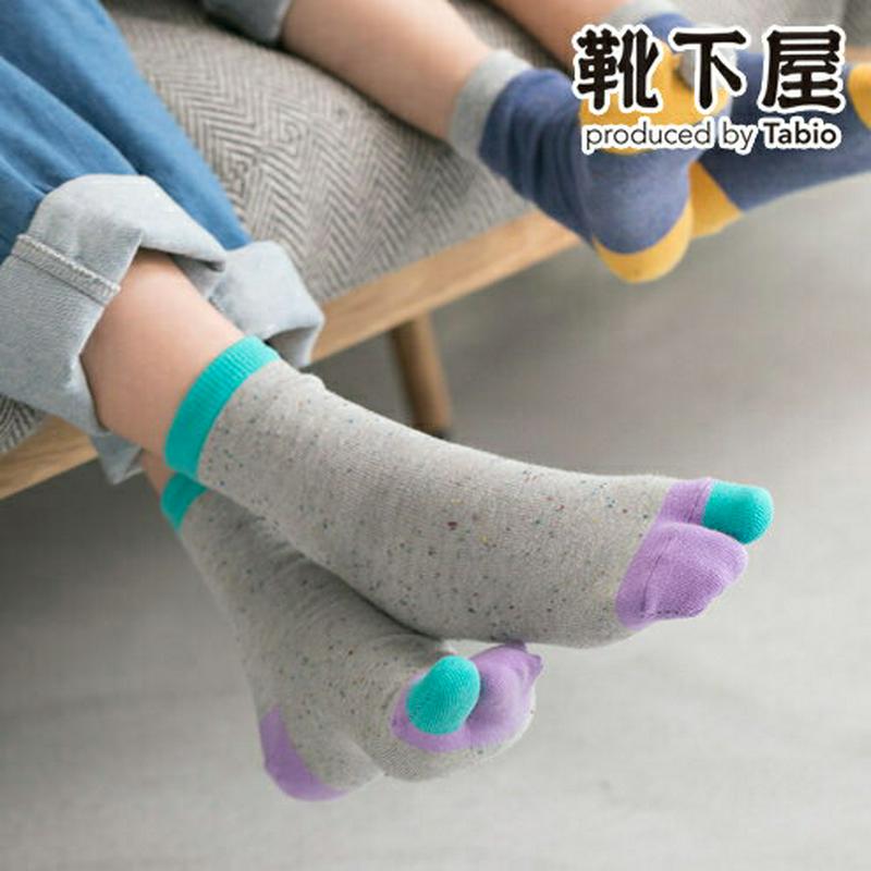 【全品送料無料★〜5/16 9:59迄】【あす楽】【靴下屋】 キッズネップカラフル足袋ソックス19〜21cm / 靴下 タビオ Tabio くつ下 クルー 足袋 たび タビ キッズ 子供 子供用靴下 男の子 女の子 日本製