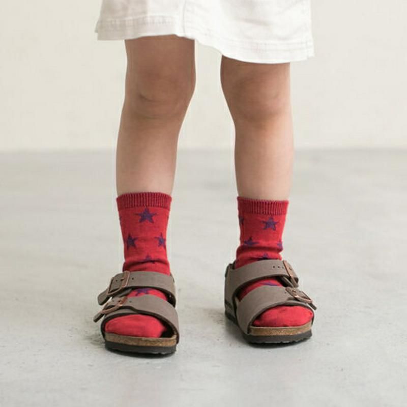 【全品送料無料～6/26 09:59迄】【あす楽】【公式 靴下屋】 キッズ 星柄リンクスソックス19～21cm / 靴下 タビオ Tabio くつ下 キッズ クルー 子供 子供用靴下 日本製