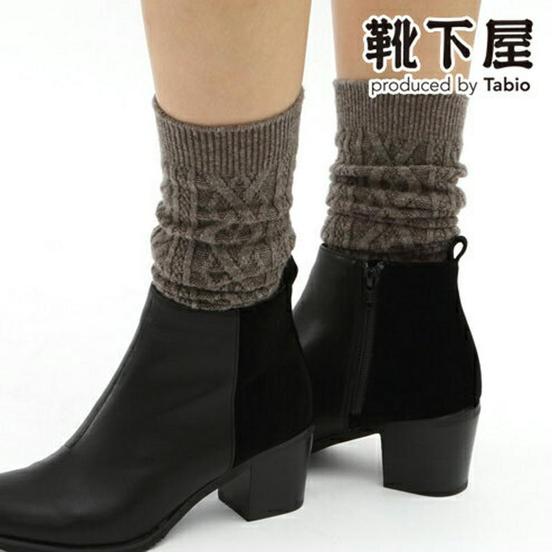 【あす楽】【靴下屋】 ウールダイヤケーブルハイソックス / 靴下 タビオ Tabio くつ下 ハイ レディース 日本製