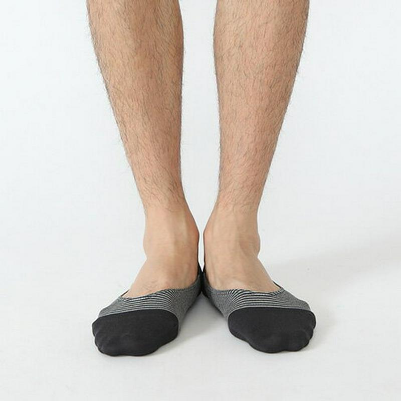 【あす楽】【Tabio MEN】 メンズ デオセル縫製ボーダーカバーソックス27cm〜29cm / 靴下屋 靴下 タビオ Tabio くつ下 メンズ カジュアル フットカバー 大きいサイズ Lサイズ 日本製