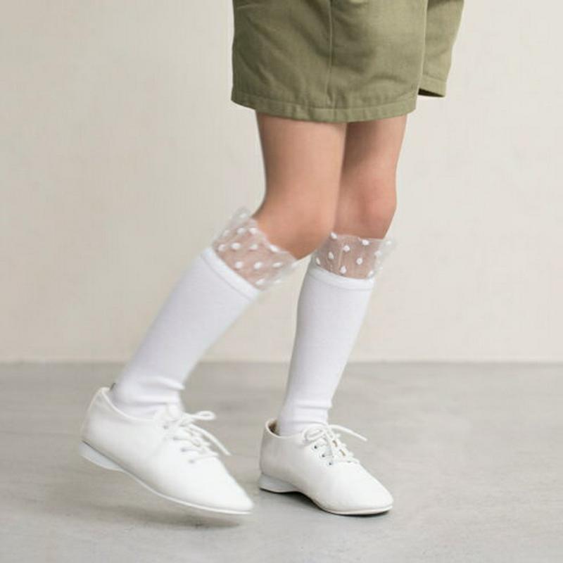 【あす楽】【靴下屋】 キッズチュールドットハイソックス16〜18cm / 靴下 タビオ Tabio くつ下 ハイ キッズ 子供 