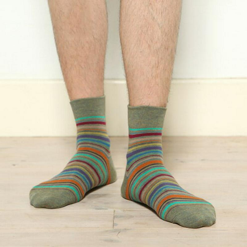 【あす楽】【Tabio MEN】 メンズマルチボーダーショートソックス / 靴下屋 靴下 タビオ くつ下 メンズ カジュアル ショートソックス 日本製 父の日 2206mka