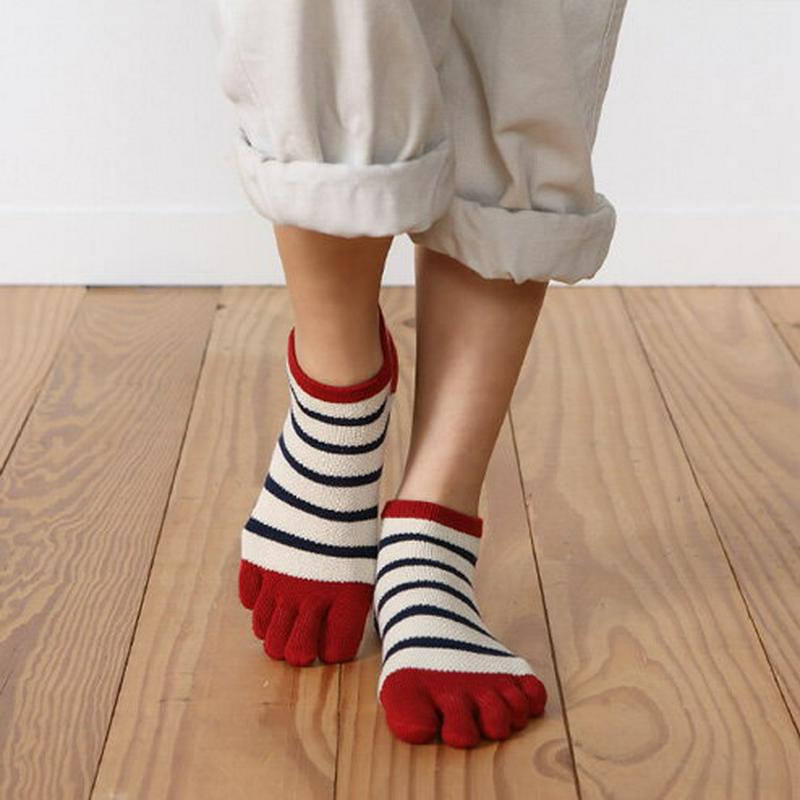 【あす楽】【靴下屋】メッシュボーダー 五本指 スニーカー用ソックス 22〜24cm / 靴下屋 靴下 タビオ Tabio くつ下