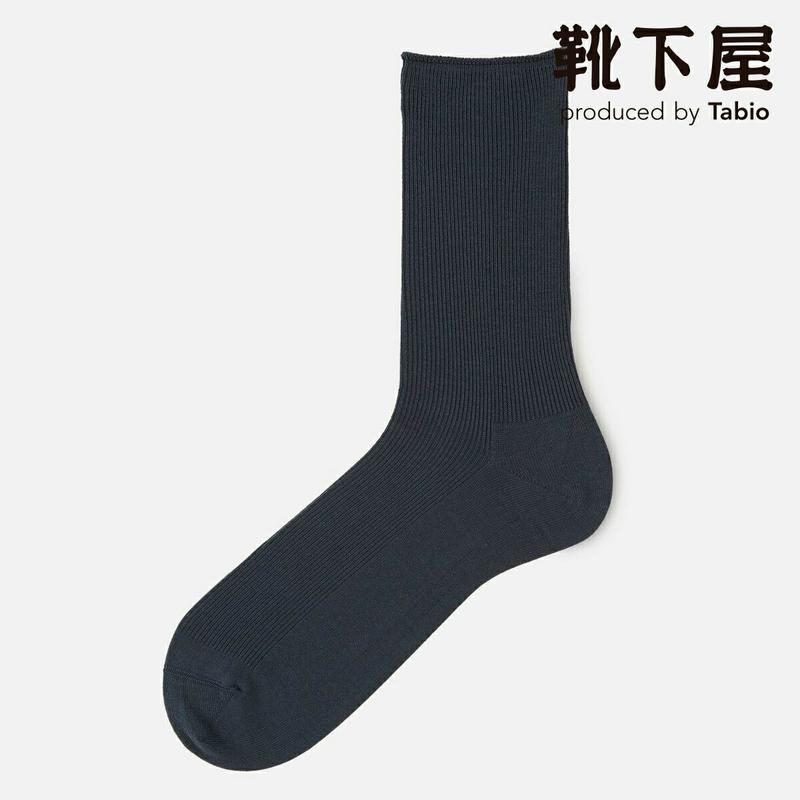 【あす楽】【Tabio MEN】 メンズ 綿 ビジカジ 1×1 リブソックス / 靴下屋 靴下 タビオ くつ下 クルー ビジネス