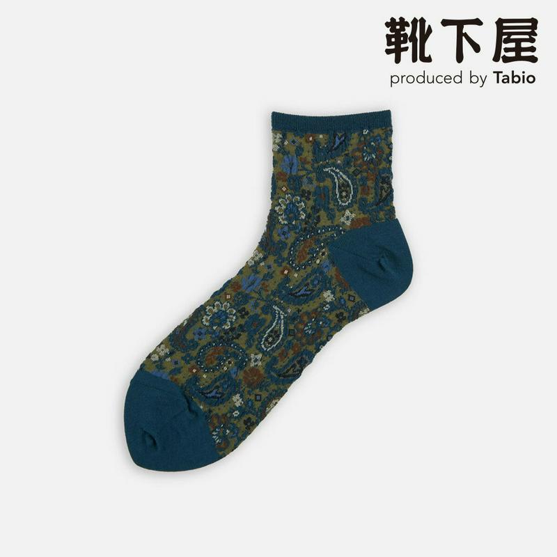 【あす楽】【靴下屋】 フロートペイズリー柄 アンクソックス / 靴下 タビオ Tabio くつ下 ショート レディース 日本製 