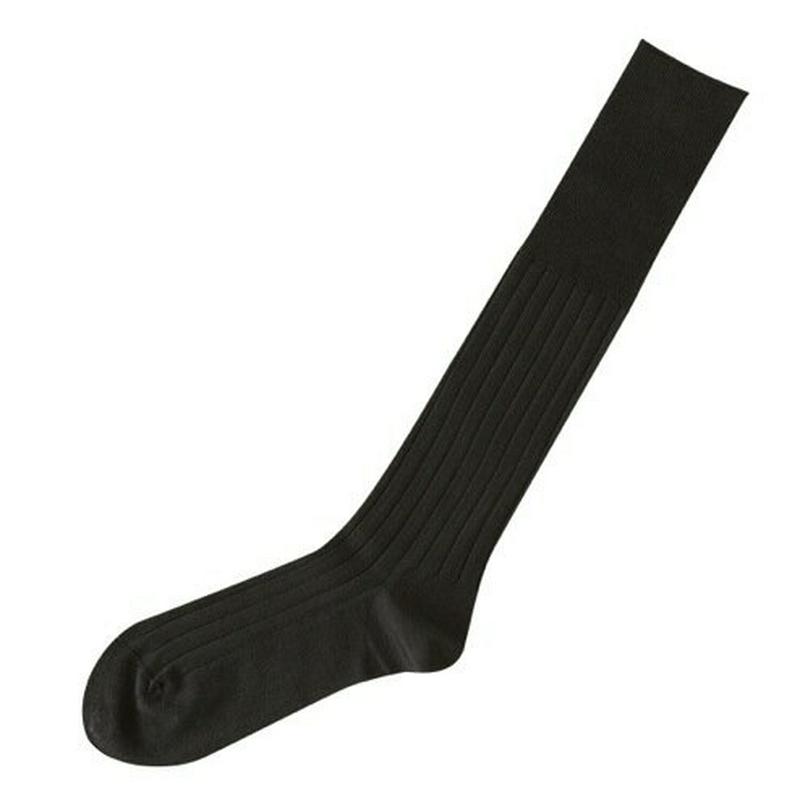 【あす楽】【Tabio MEN】 メンズ9×2つやリブビジネスロングホーズ(ハイソックス) クロ 黒 ブラック / 靴下屋 靴下 タビオ Tabio くつ下 メンズ 日本製 ¬¬