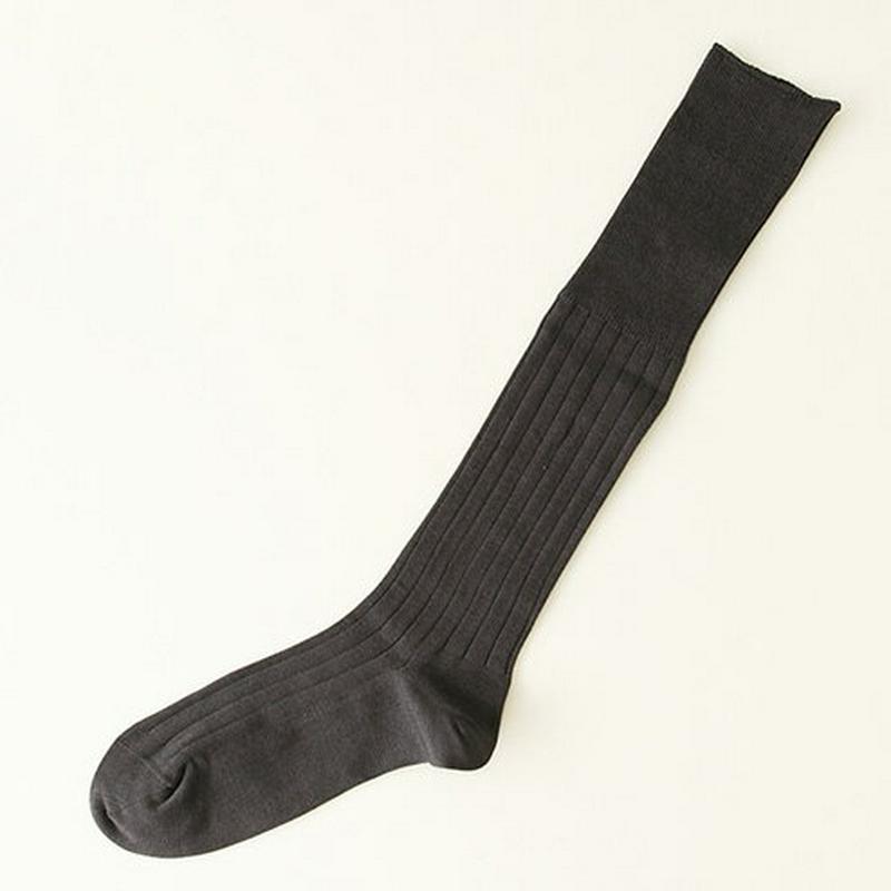 【あす楽】【Tabio MEN】 メンズ9×2つやリブビジネスロングホーズ(ハイソックス) チャコールグレー グレー 灰色 / 靴下屋 靴下 タビオ Tabio くつ下 メンズ 日本製 父の日 ¬¬