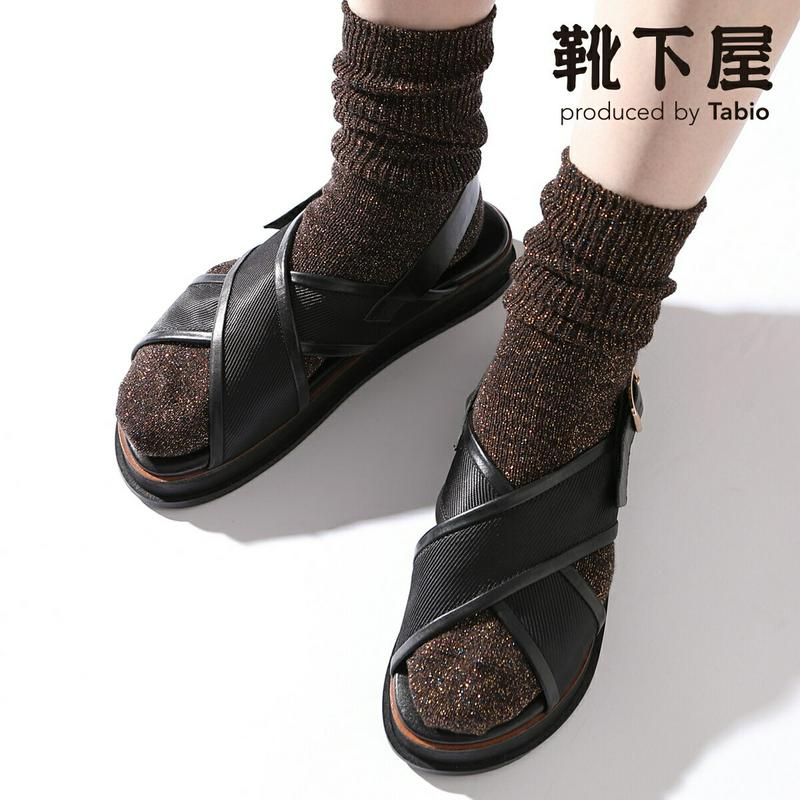 【あす楽】【靴下屋】 Mix グリッター ラメソックス / 靴下 タビオ Tabio くつ下 クルー レディース 日本製 2022SUMMER 2206ka