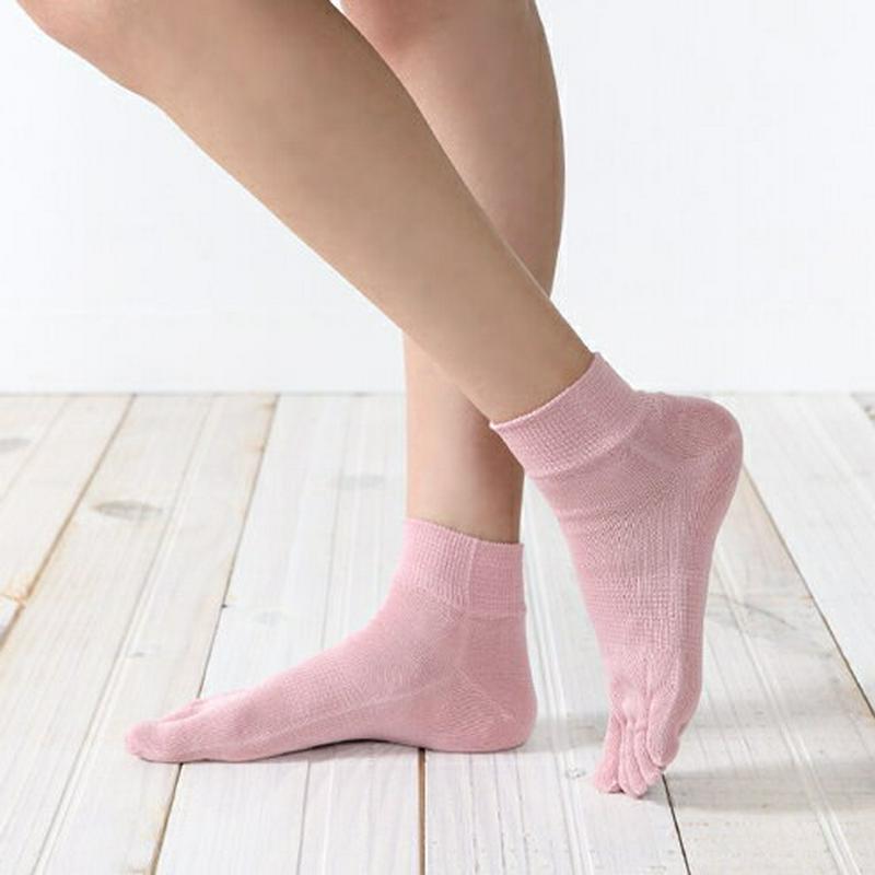 【あす楽】【TABIO LEG LABO】 綿100%ゴム長五本指ショートソックス 23.0〜24.0cm グレー 灰色 / 靴下屋 靴下 タビオ Tabio くつ下 レディース 日本製 ¬¬