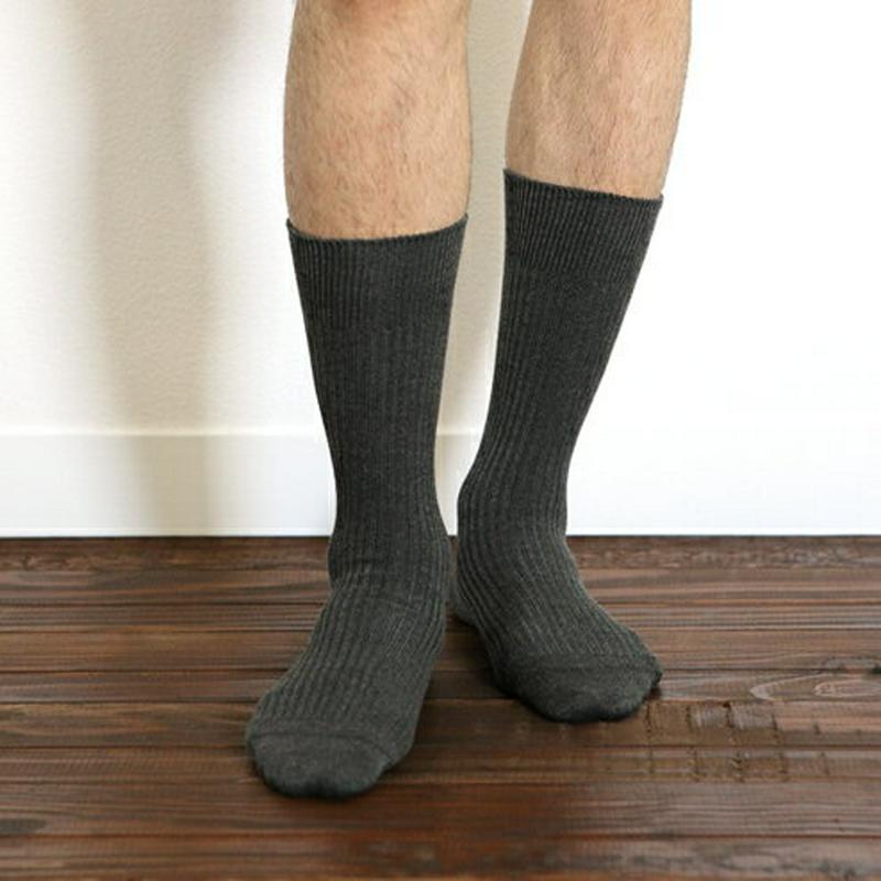 【あす楽】【Tabio MEN】 メンズさらりとした2×2リブソックス27〜29cm コン 紺 ネイビー / 靴下屋 靴下 タビオ Tabio くつ下 メンズ 日本製 夏 ¬