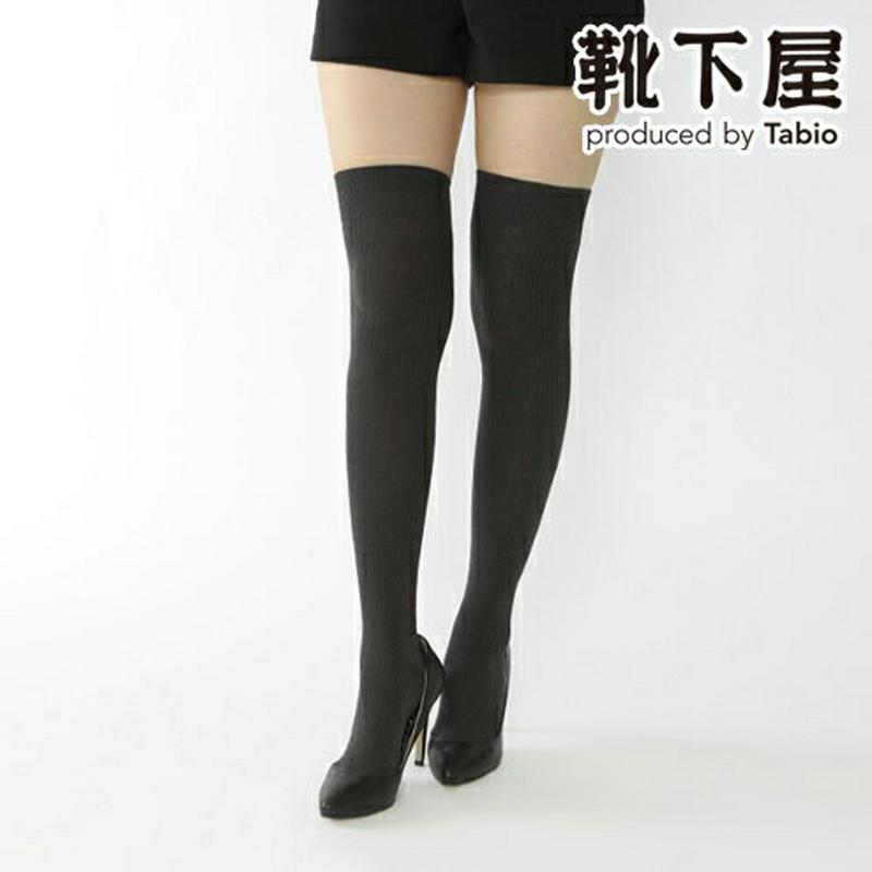 【全品送料無料★～3/11 23:59迄】【あす楽】【公式 Tabio】 レングスフリー 3×1リブニーハイソックス / 靴下屋 靴下 タビオ くつ下 レディース 日本製