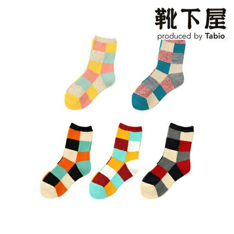 【あす楽】【靴下屋】 キッズ NEW異素材ブロックソックス 16〜18cm / 靴下 タビオ Tabio くつ下 クルー キッズ 子供 子供用靴下 日本製