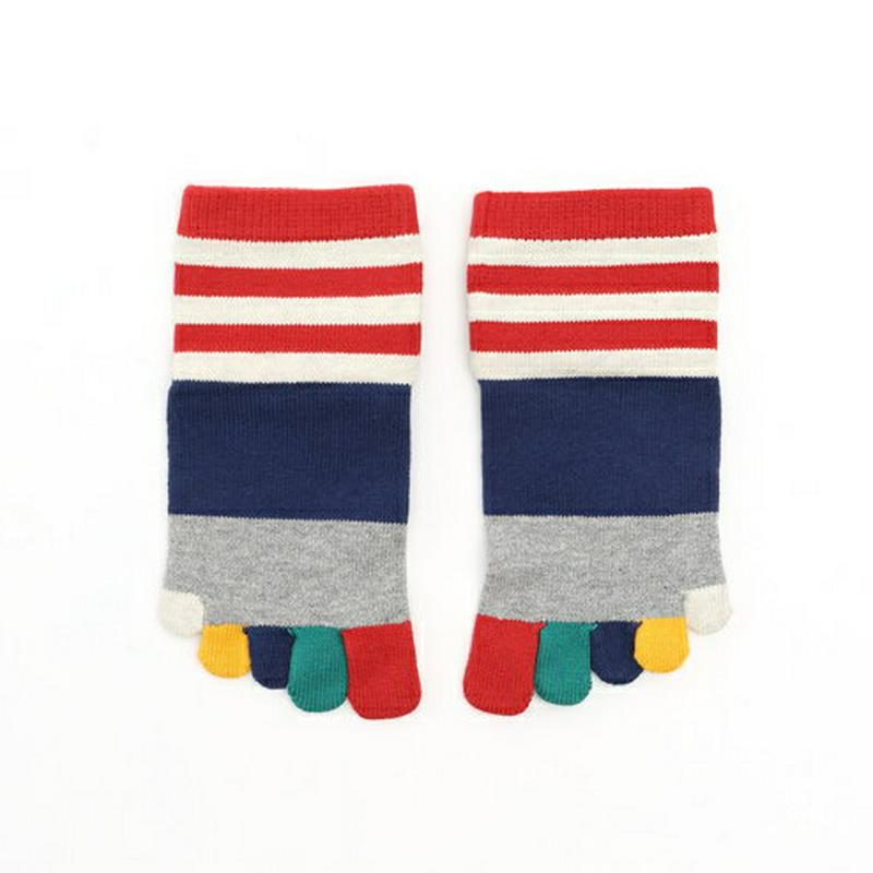 【全品送料無料★~4/11 23:59迄】【あす楽】【公式 靴下屋】 キッズ パネルボーダー5本指ソックス16~18cm / 靴下 タビオ Tabio くつ下 ショート 五本指 5本指 五本指靴下 5本指靴下 キッズ 子供 子供用靴下 白 日本製