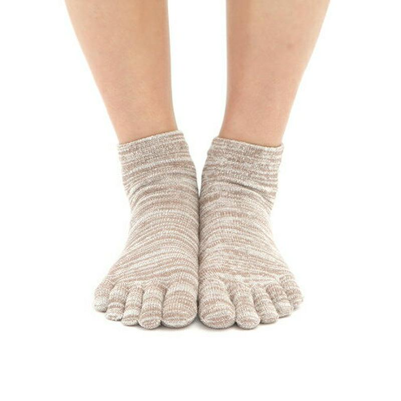 【あす楽】【TABIO LEG LABO】 ざっくり絹のミックスカラー5本指ショートソックス24〜26cm【気持ちいいシルクの靴