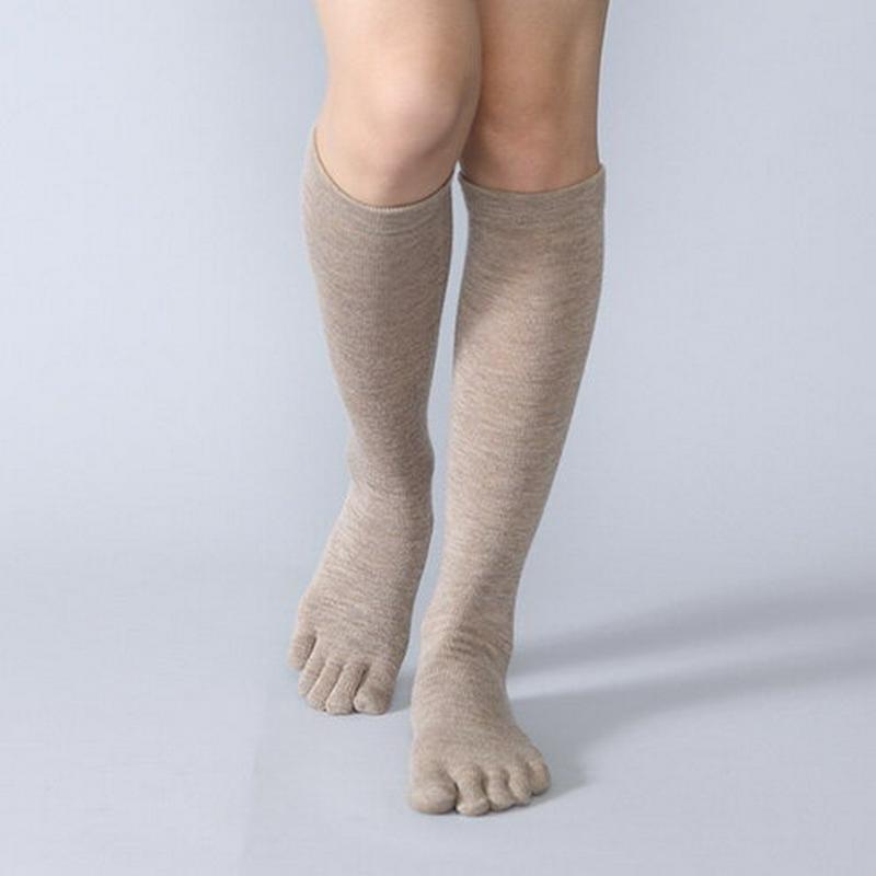 【あす楽】【靴下屋】 あったかウール無地5本指ハイソックス / 靴下 タビオ Tabio くつ下 レディース 五本指 日本製