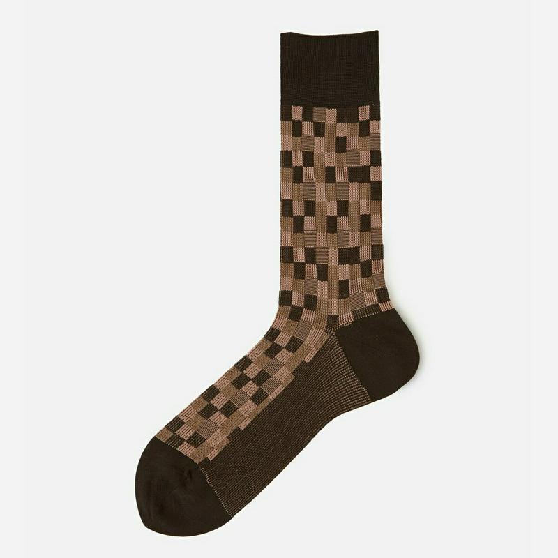 【あす楽】【Tabio MEN】 メンズ リンクス ブロックソックス / 靴下屋 靴下 タビオ くつ下 クルー メンズ 日本製