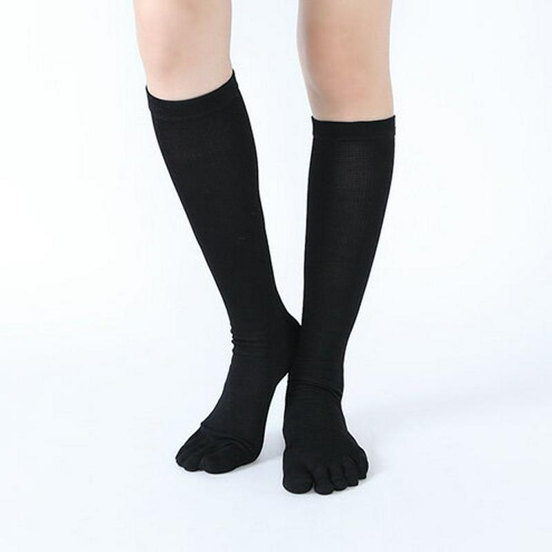 【あす楽】【TABIO LEG LABO】 綿着圧5本指ハイソックス / 靴下屋 靴下 タビオ Tabio くつ下 レディース 