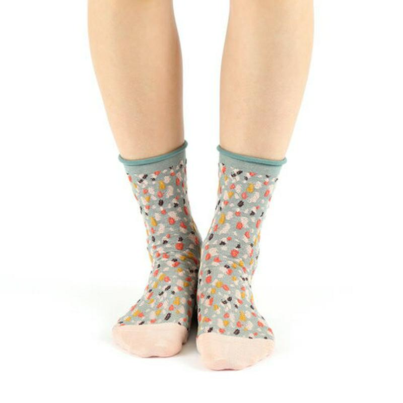 【全品送料無料★〜6/11 23:59迄】【あす楽】【Tabio】 ロールフロートランダムソックス / 靴下屋 靴下 タビオ くつ下 ショート レディース 日本製