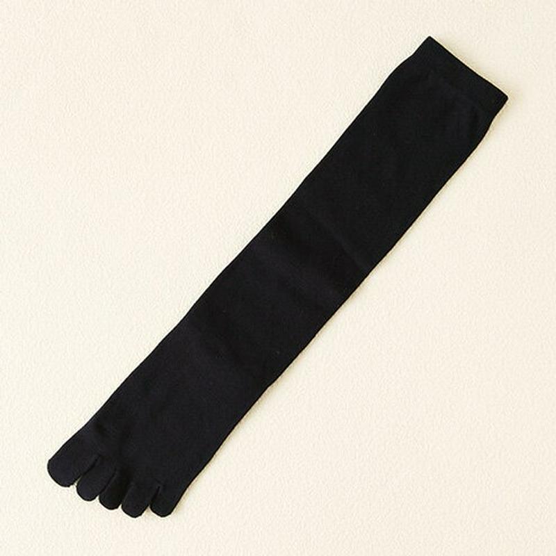 【あす楽】【靴下屋】 うるおいキープ無地 五本指ハイソックス コン 紺 ネイビー / 靴下 タビオ Tabio くつ下 レディー